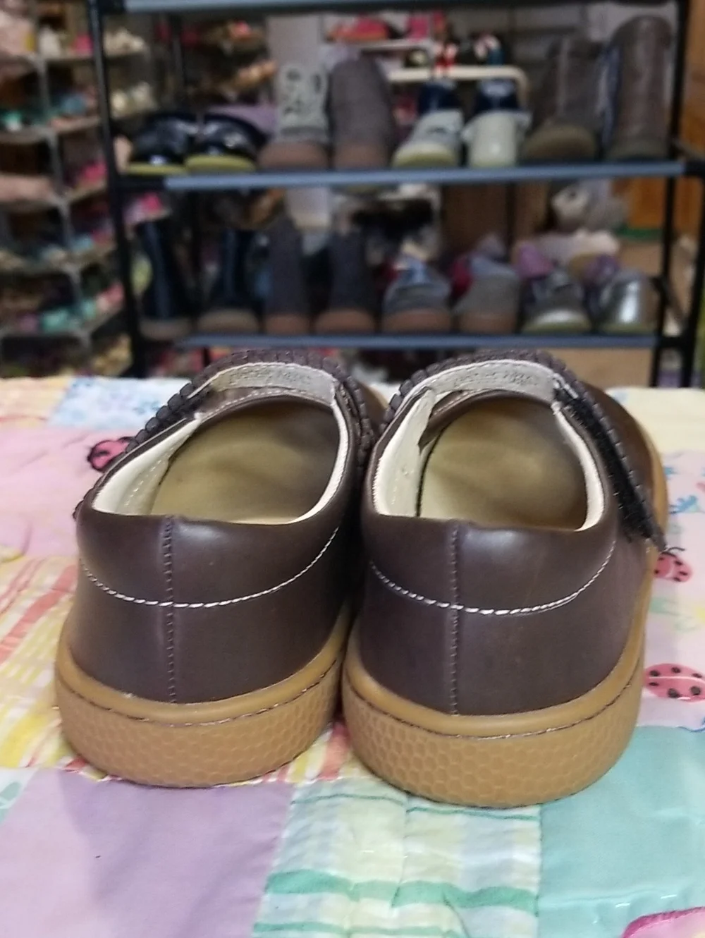 Livie & Luca Brown Leather Mary Jane Shoes HTF Size 2 Youth Brown Leather Ruche